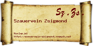 Szauervein Zsigmond névjegykártya