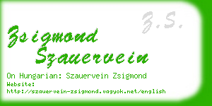 zsigmond szauervein business card